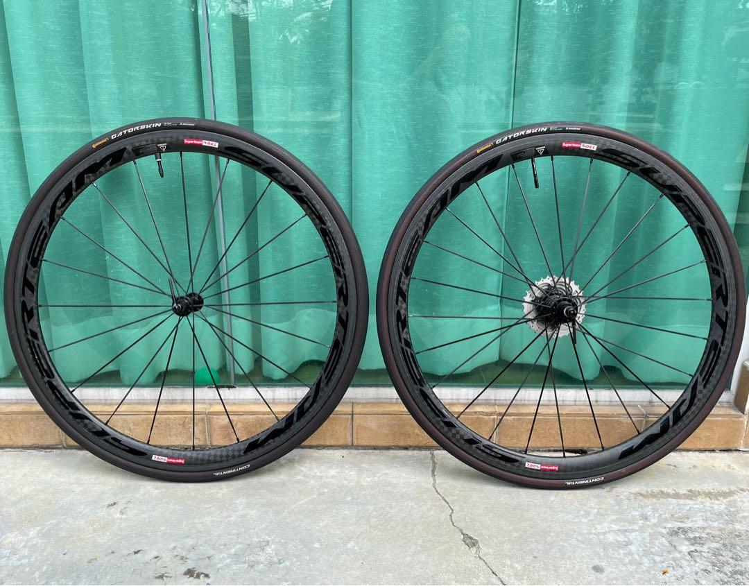Superteam Ridez 38mm Carbon Wheelset Tubular Rim Brake w o cassette Ceramic Bearings Enduro Zero 6 pieces 2 front 4 rear Continental Tubular