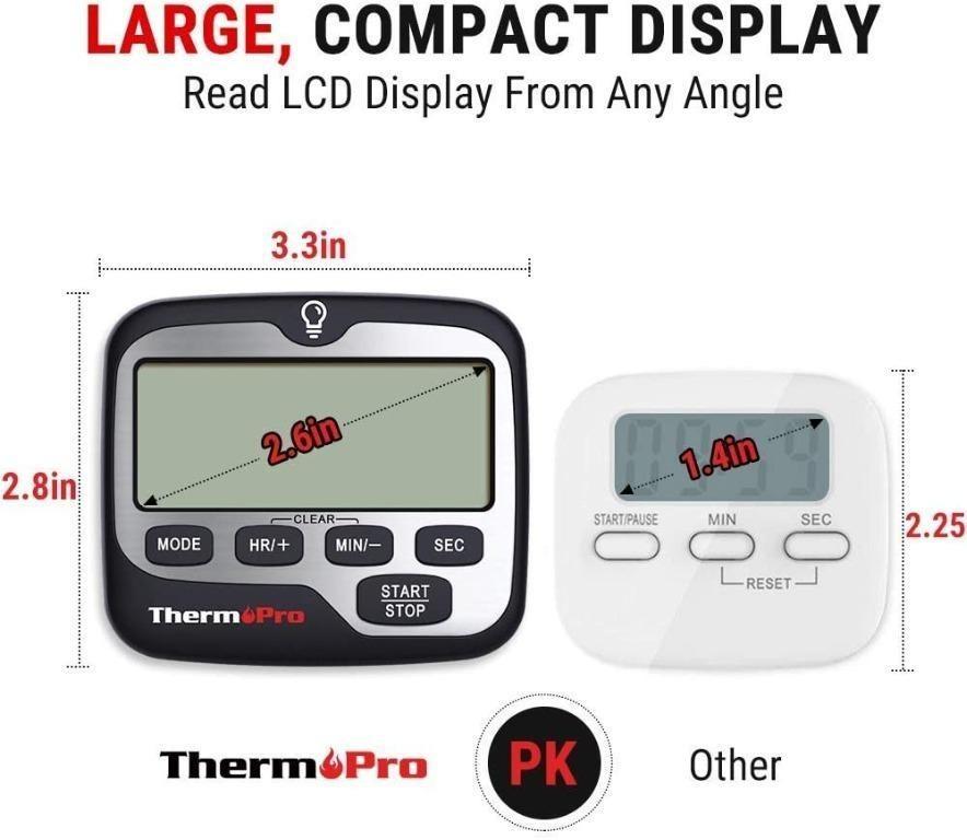 ThermoPro TM01 Kitchen Timers for Cooking with Count Up Countdown Timer