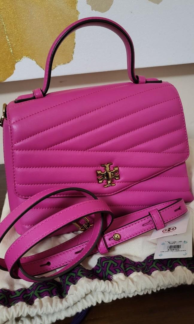 Tory Burch Kira Chevron Top-handle Satchel Red Apple