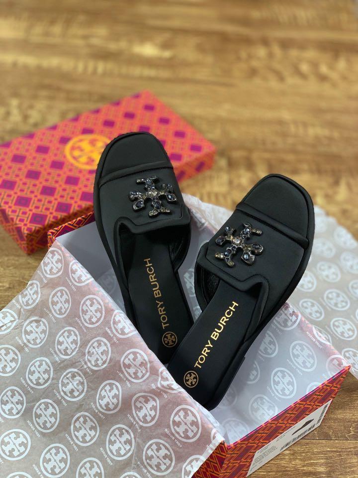 Tory burch peep toe flats on sale
