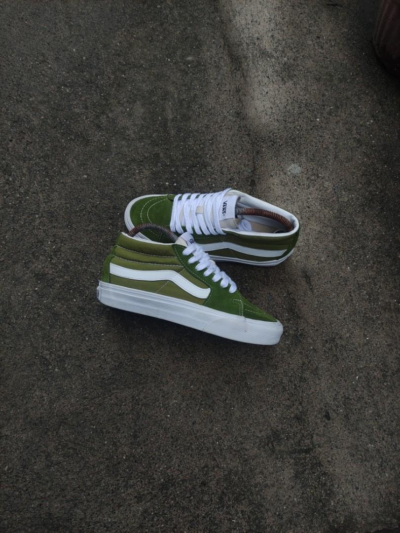 Vans sk8 mid calla green, Men's Fashion, Footwear, Sneakers on Carousell