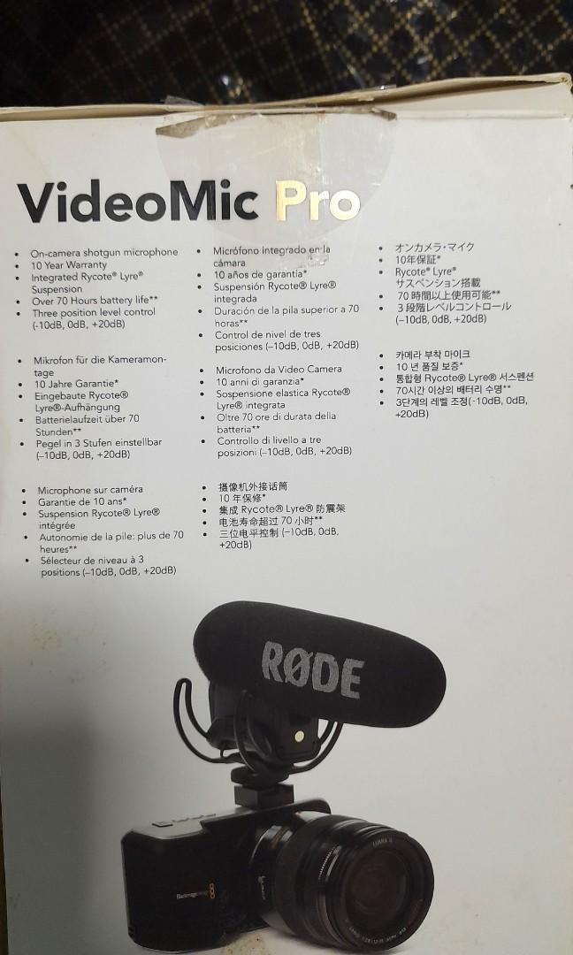 VideoMic Pro RODE Oncamera Shotgun Microphone + 9V Alkaline