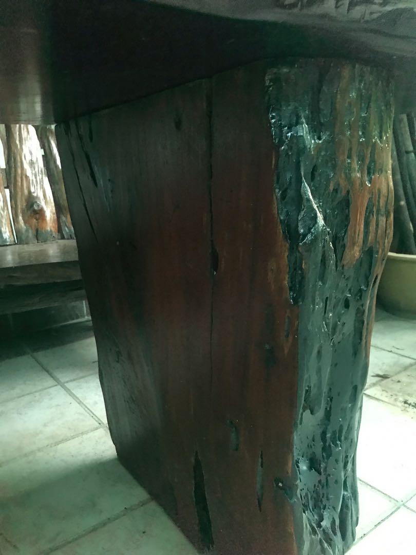 Vintage Belian Solid Wood Slab Table FVun7000622a1, Hobbies & Toys