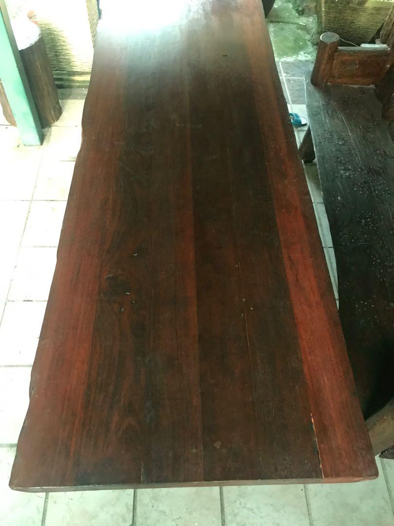Vintage Belian Solid Wood Slab Table FVun7000622a1, Hobbies & Toys