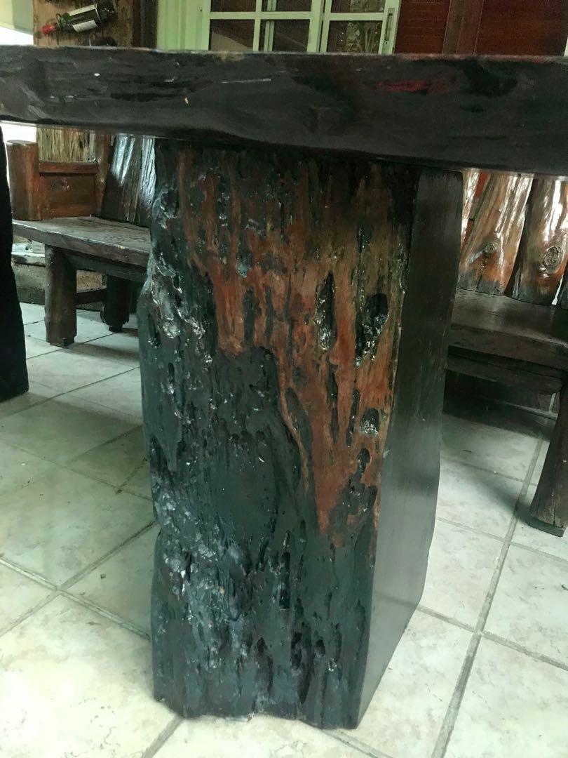 Vintage Belian Solid Wood Slab Table FVun7000622a1, Hobbies & Toys