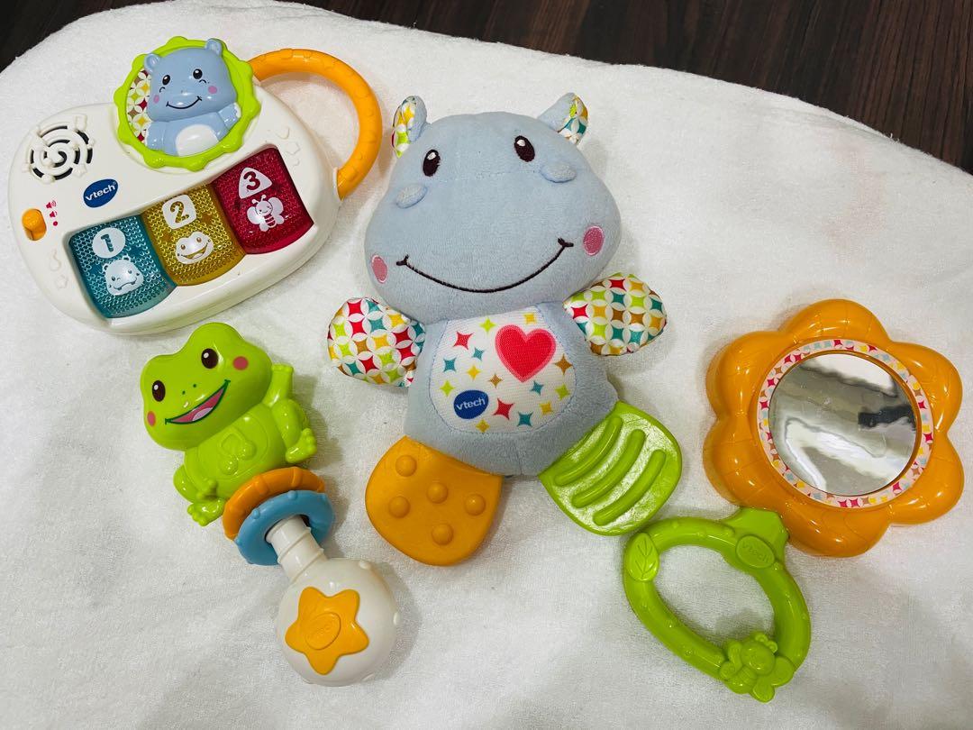 VTech HippoNewborn Necessities Gift Set 4 In 1 Set Newborn Baby Toys Baby Rattle Gift Set Infant Toys 0 Months Teether