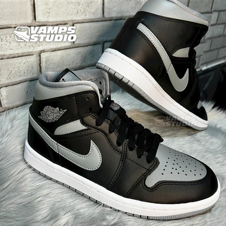 WOMEN'S Air Jordan 1 Mid Shadow 'Black & Particle Grey' SIZE 6.5