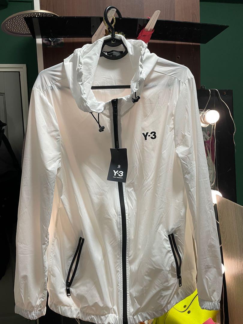 Yahuah Logo 03 - White Men’s Designer Windbreaker (Black/White Trim) main image 0