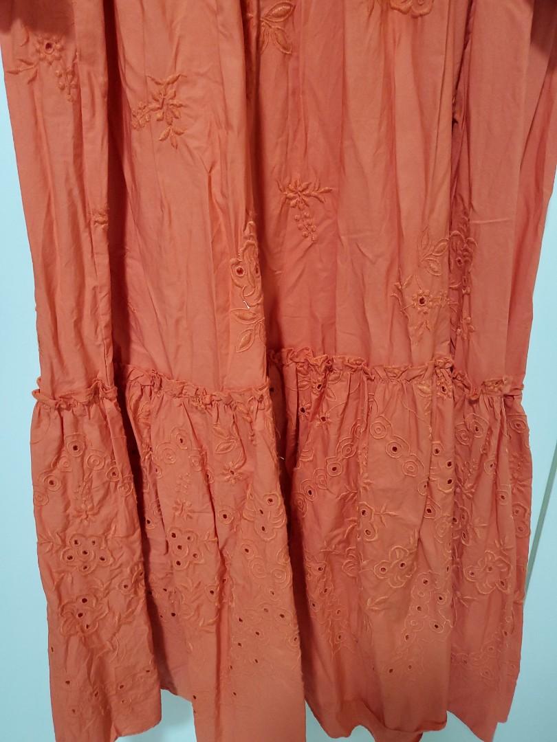 zara burnt orange dress