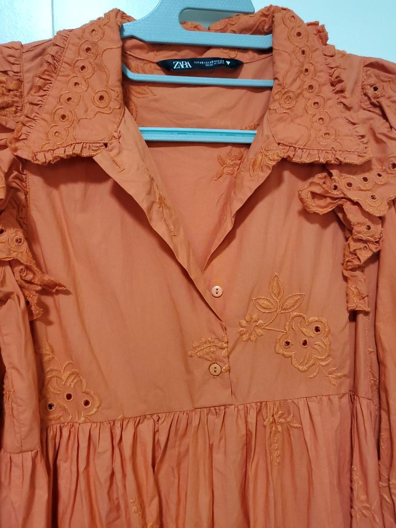 zara burnt orange dress