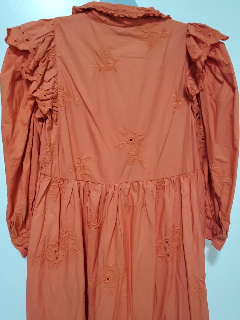 zara burnt orange dress