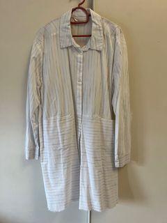 Zara stripes cotton shirt with pockets