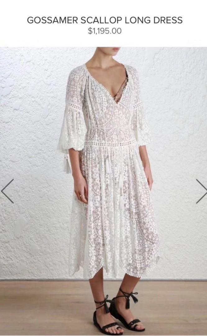 Zimmermann gossamer scallop dress sale