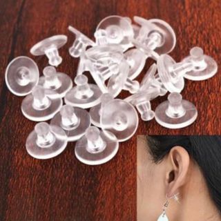 Earring Backs for Studs 100pcs Earring Back Soft Clear Ear Safety Back Pads  Backstops Bullet Clutch Stopper Replacement for Earring Studs Hoops