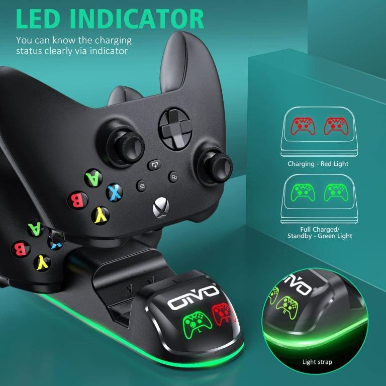 1340) OIVO XSX Controller Charger Station with 2 Packs 1300mAh
