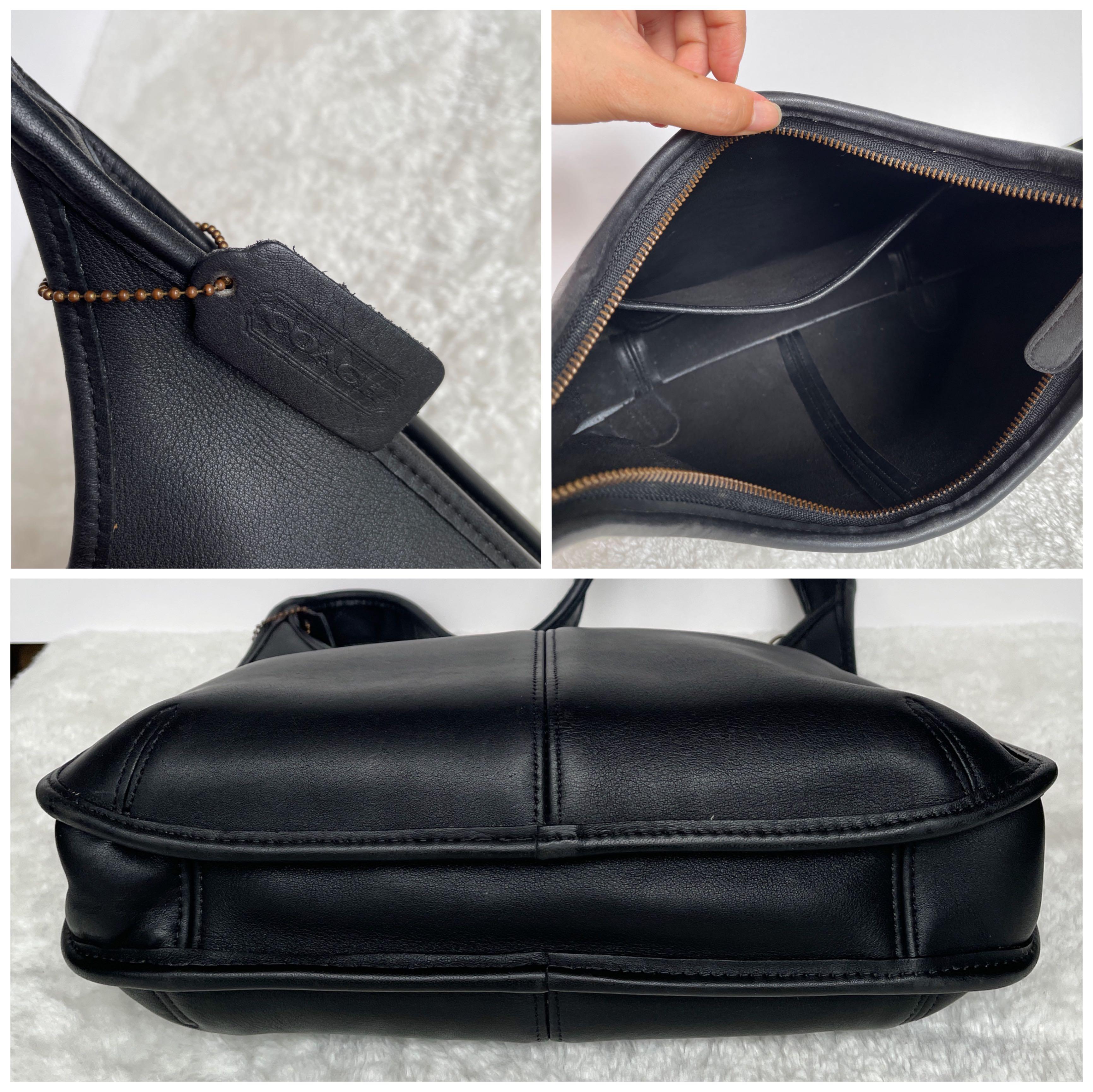 Vintage Y2k Coach Purse, Saddle Buckler Black Leather Shoulder Bag