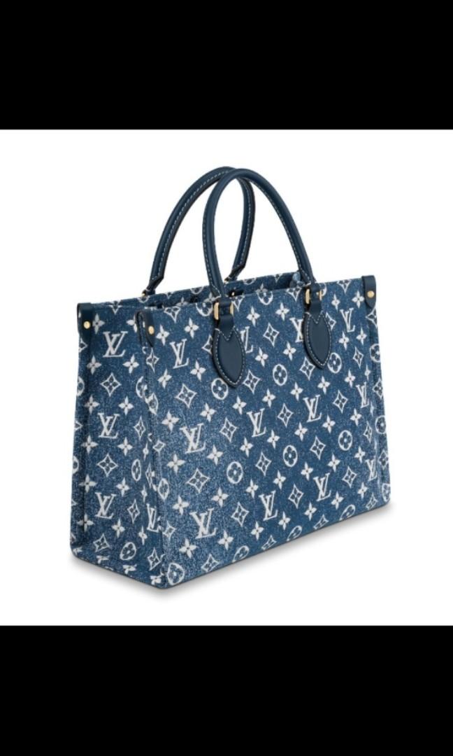 Authenticated Used Louis Vuitton LOUIS VUITTON Monogram Denim On The Go GM  2WAY Bag Blue Red M44992 