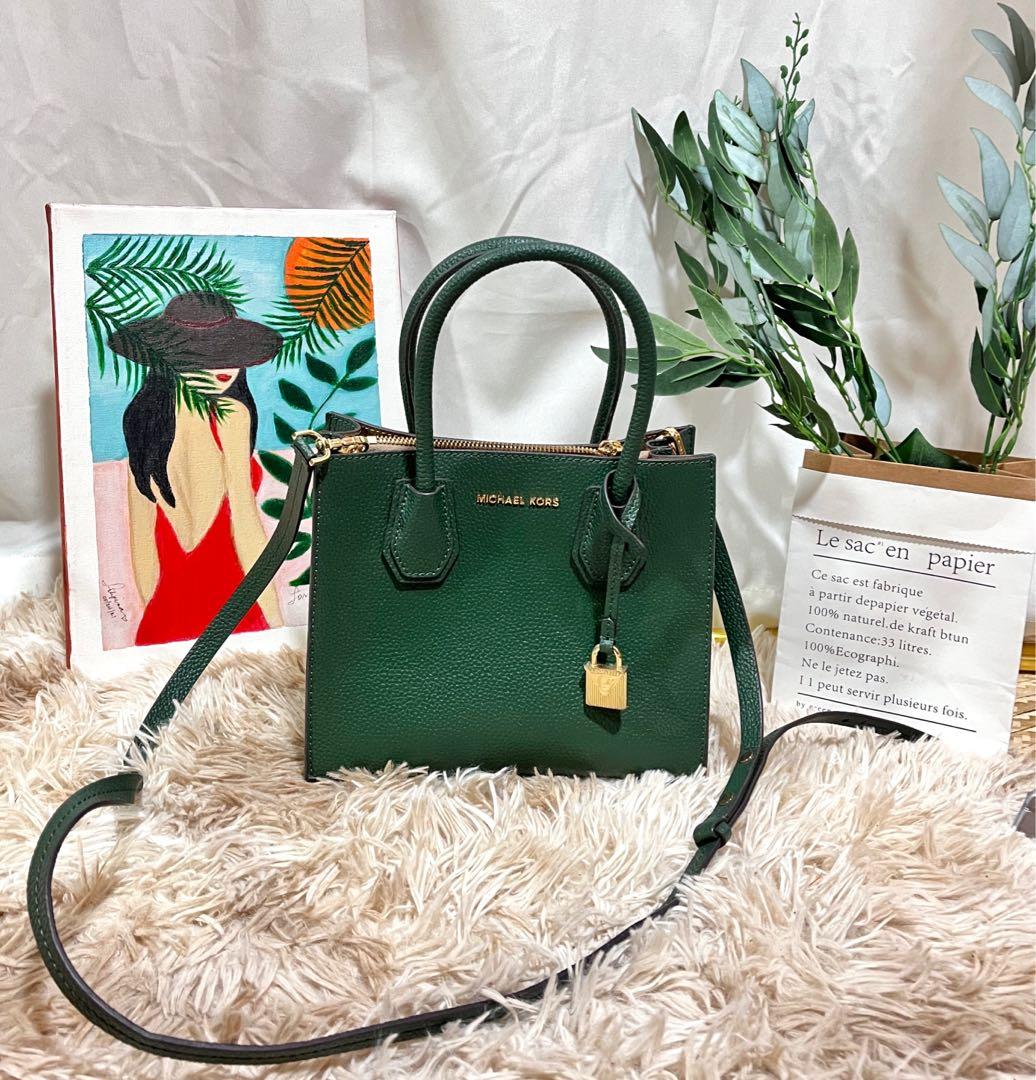 Authentic Michael Kors MK emerald green small mercer sling hand bag,  Luxury, Bags & Wallets on Carousell