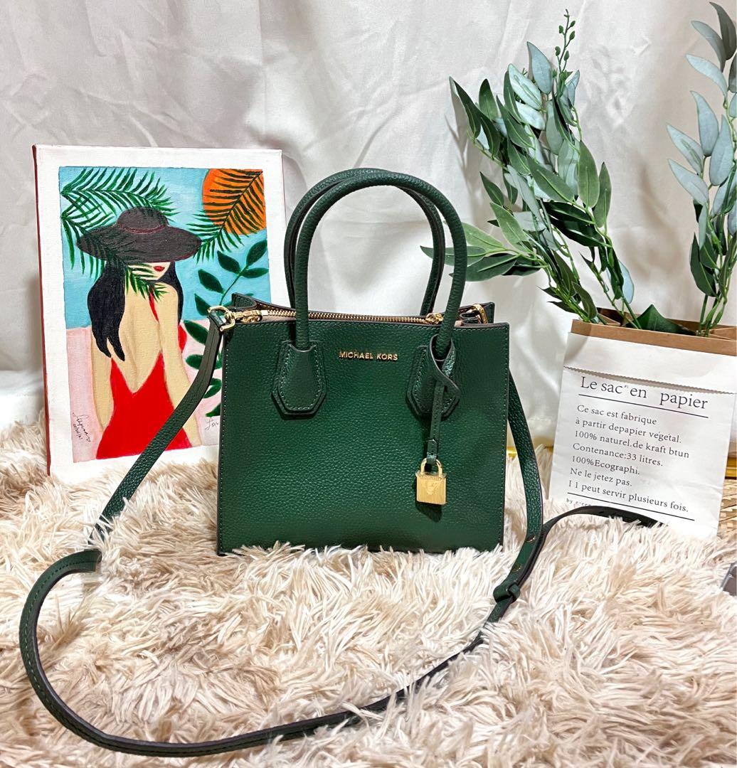 Michael Kors Green Leather Mini Mercer Tote Michael Kors