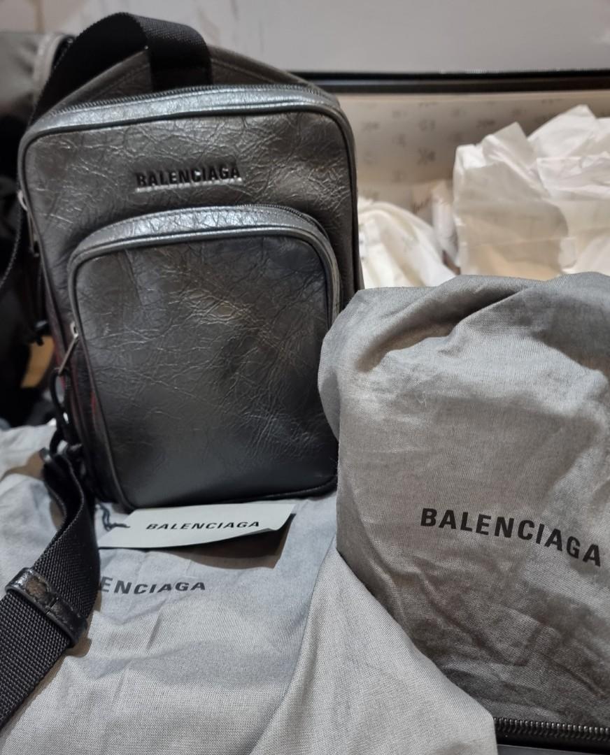 Balenciaga Explorer Cross body leather messenger bag, Men's Fashion