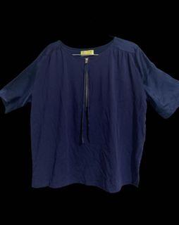 Bench Blue Top - Silky Fabric with Zipper