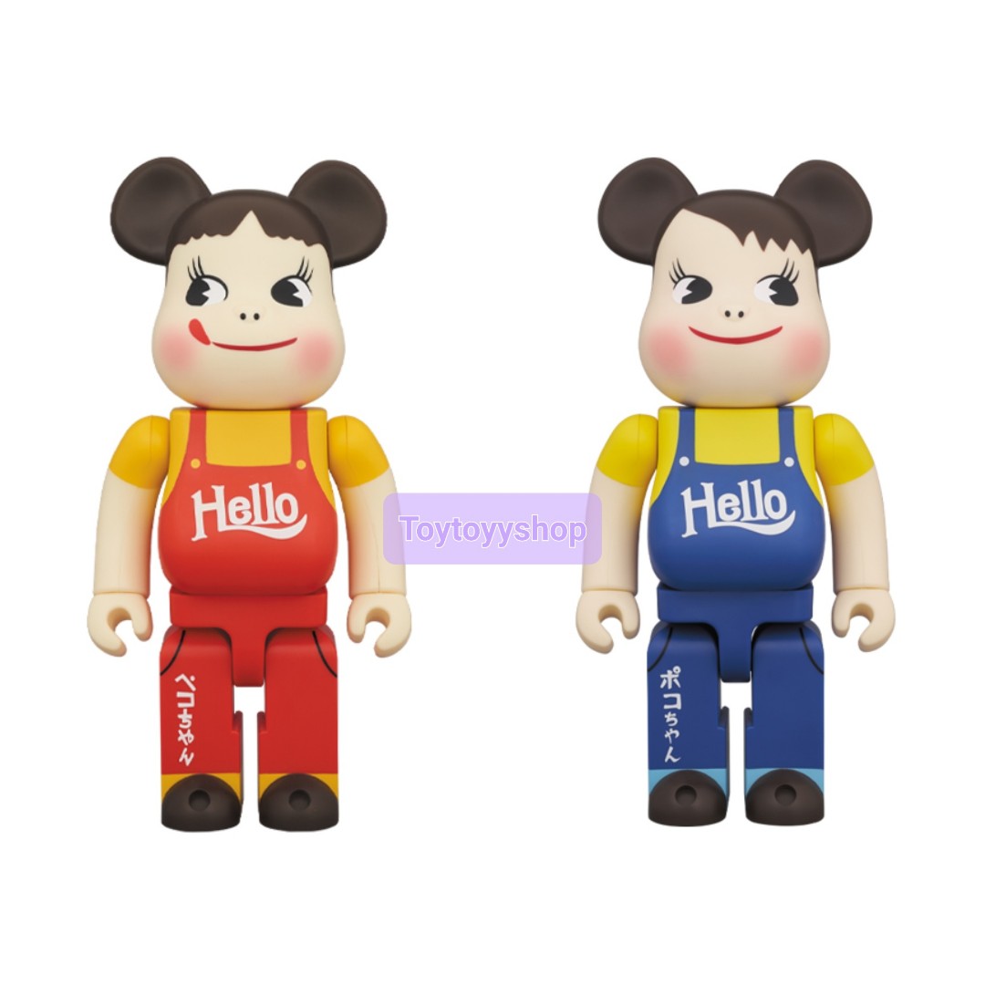 Be@rbrick x 初代復古牛奶妹牛奶仔400% Hello 版不二家Family 