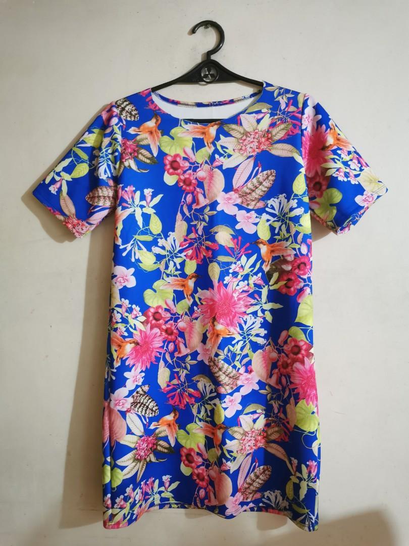 Carmina Blue Tropical Dress main image 0