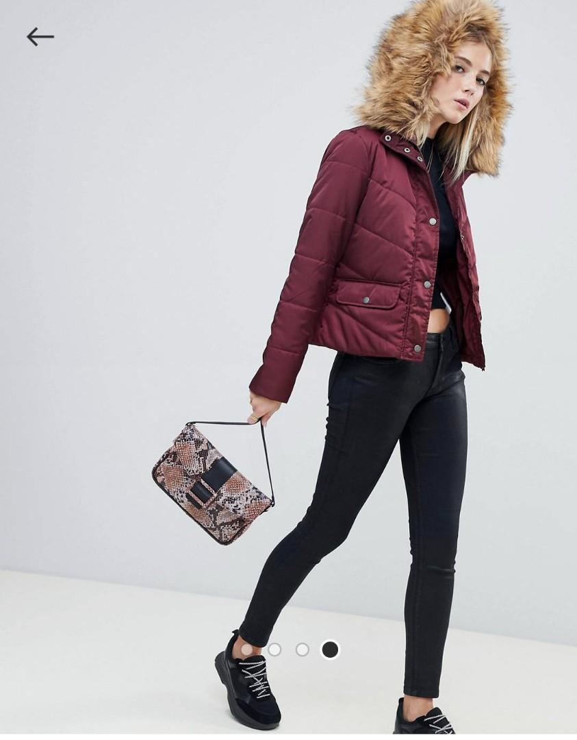 Noisy may faux fur padded parka online