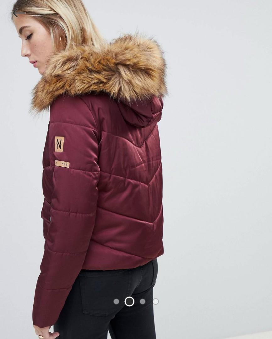 Noisy may petite on sale faux fur padded parka