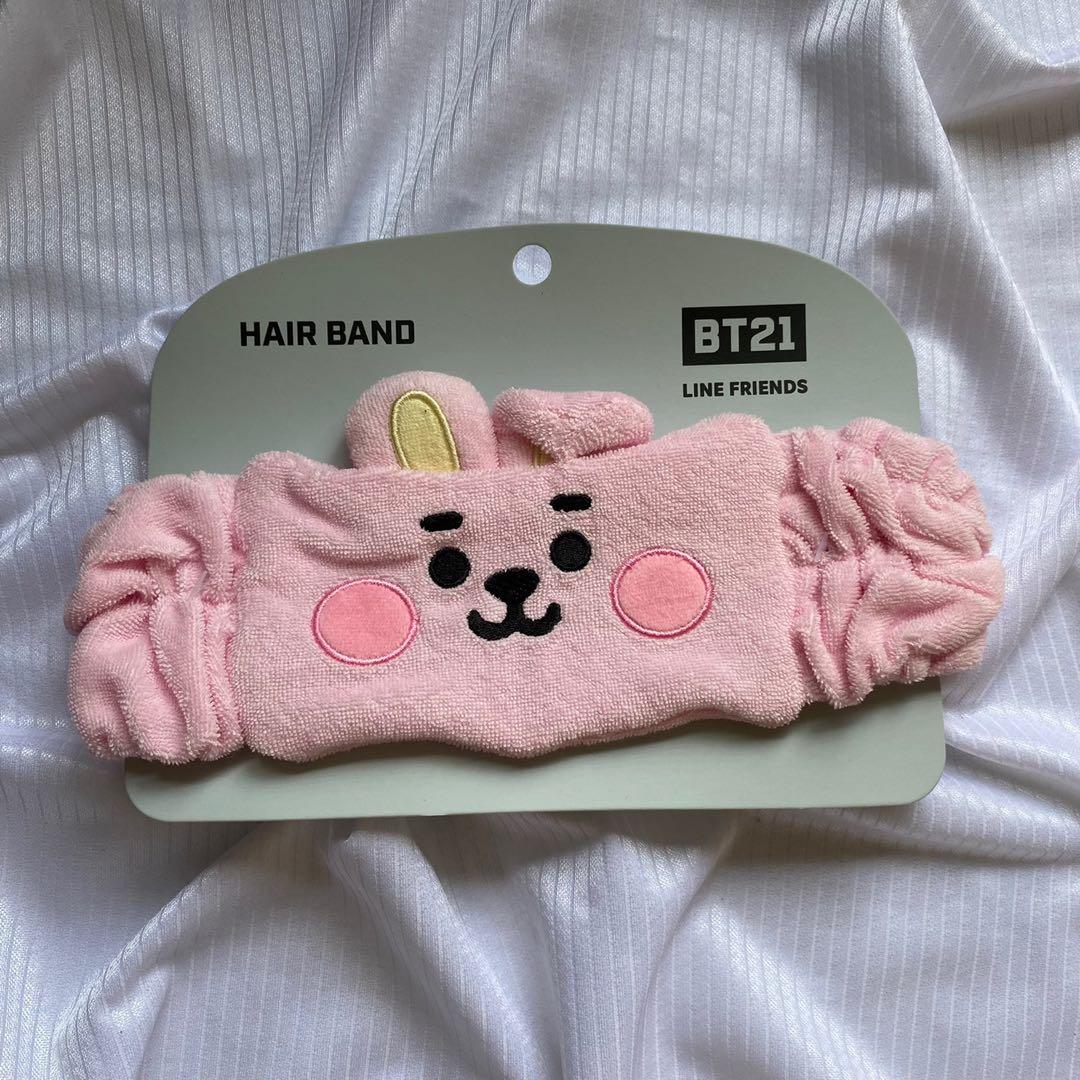 BT21 Baby Cooky Face Wash Headband, Hobbies & Toys, Memorabilia