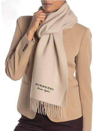 Burberry Plain Scarf with Embroidered Logo Women s Fashion