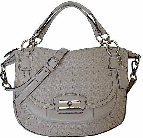 Coach kristin woven leather round satchel sales