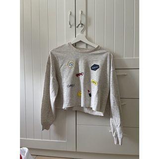 COLORBOX ORIGINAL TOP ATASAN CROP GREY ABU SWEATSHIRT HOODIR PRELOVED