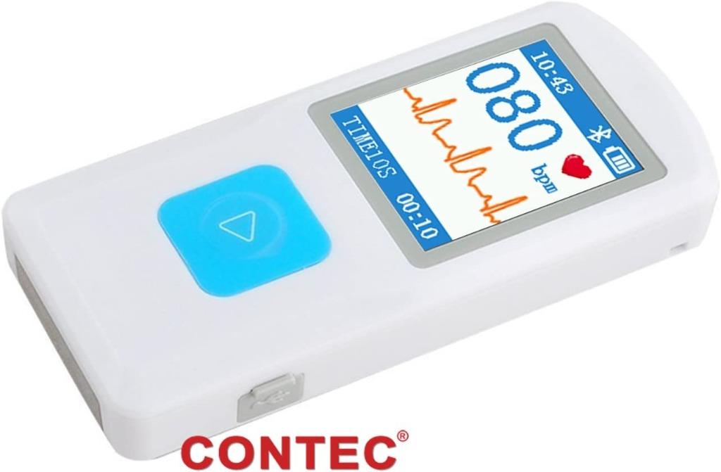 CONTEC Portable ECG/EKG Monitor PC Software Electrocardiogram Bluetooth Heart Rate Beat LCD