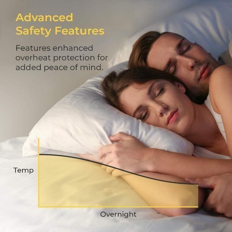 Cosi Home® Luxury Multi-Zone Electric Blanket (King Size) with 9 Heat  Settings, Upper u0026 Lower Body Heating Zones, Dual Remote Control and Luxury  Fleece Material, Furniture u0026 Home Living, Bedding u0026 Towels