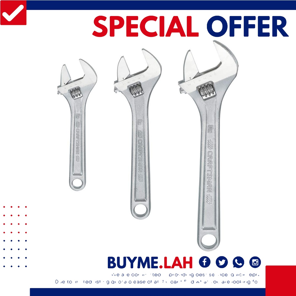 CRAFTSMAN Adjustable Wrench Set, 3Piece (CMMT12001), Furniture & Home Living, Home Improvement