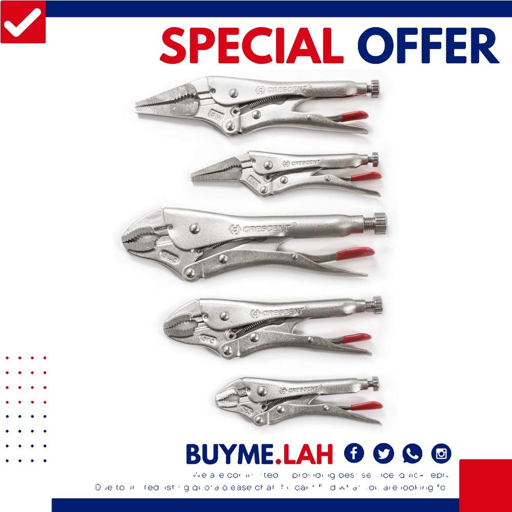 Crescent 5 Piece 5 Inch, 7 Inch & 10 Inch Curved Jaw & 6 Inch & 9 Inch