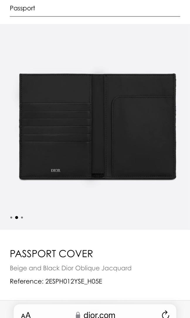 Passport Cover Black Dior Oblique Jacquard
