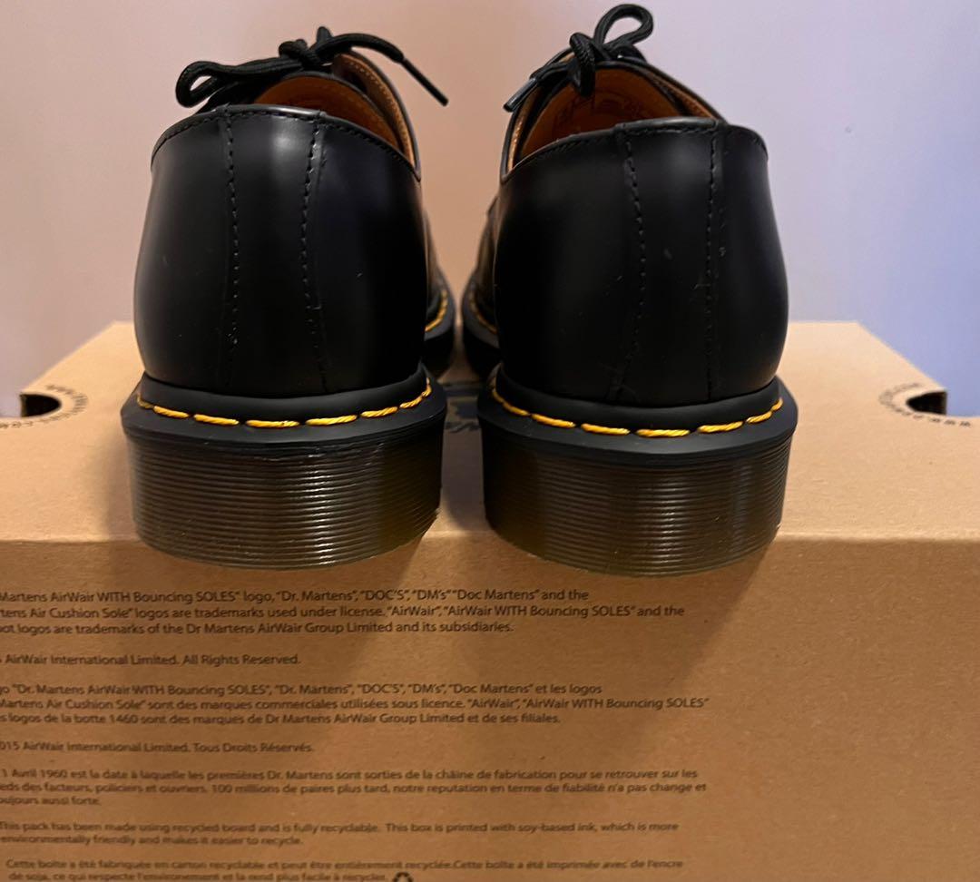 Dr Martens 1461 3-Eyes Smooth Black EU43 UK9, 男裝, 鞋, 便服鞋