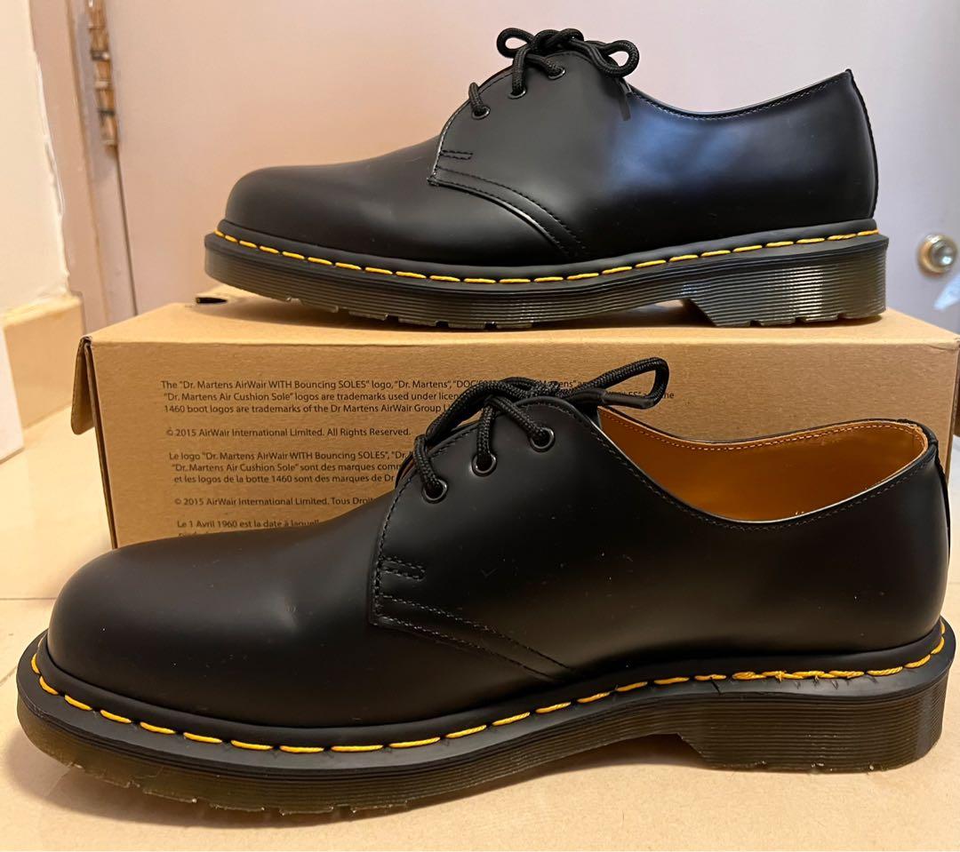 Dr Martens 1461 3-Eyes Smooth Black EU43 UK9, 男裝, 鞋, 便服鞋