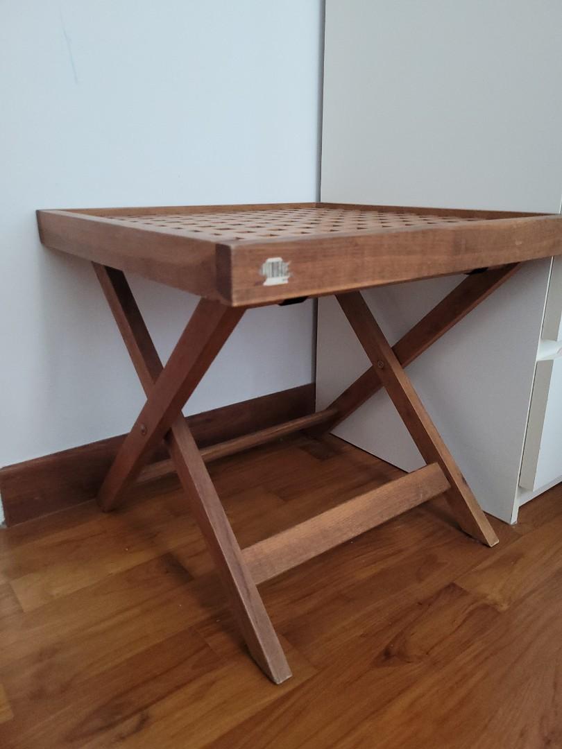 Foldable wooden side table, Furniture & Home Living, Furniture, Tables