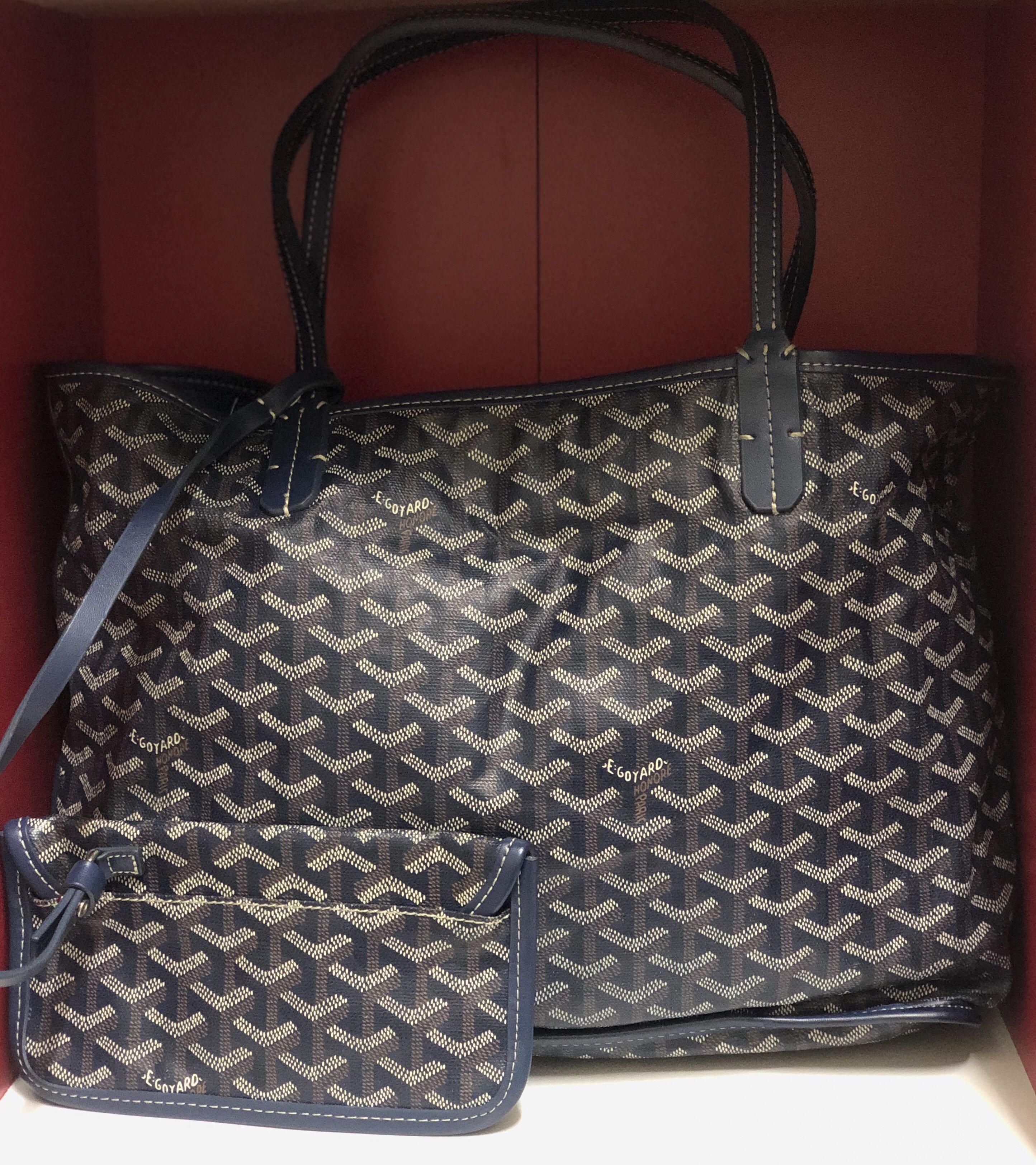 Goyard Anjou Reversible PM Tote Navy Blue, Luxury, Bags & Wallets on  Carousell