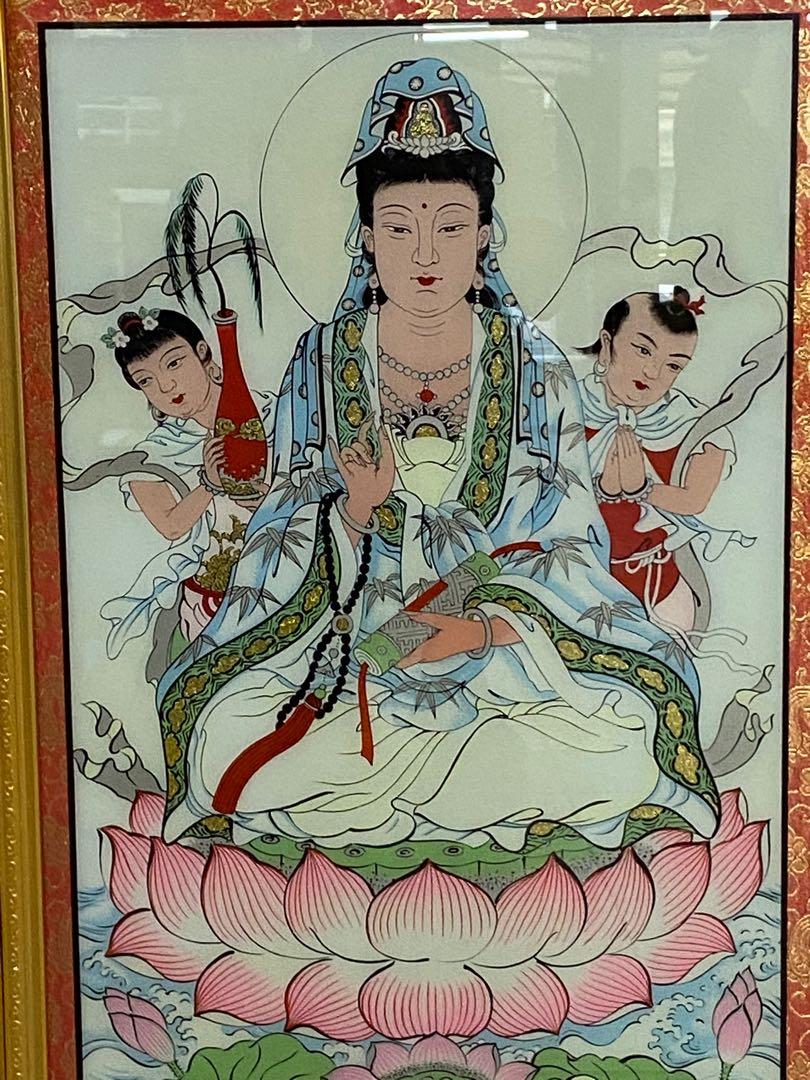 Guan Yin (Approx.高83cm) 观世音菩萨3 pieces prayer set 紫竹林中观