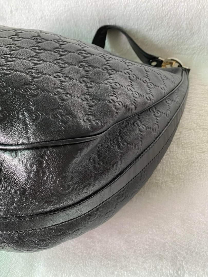 Gucci Black Guccissima Twins Hobo Bag Leather ref.131341 - Joli Closet
