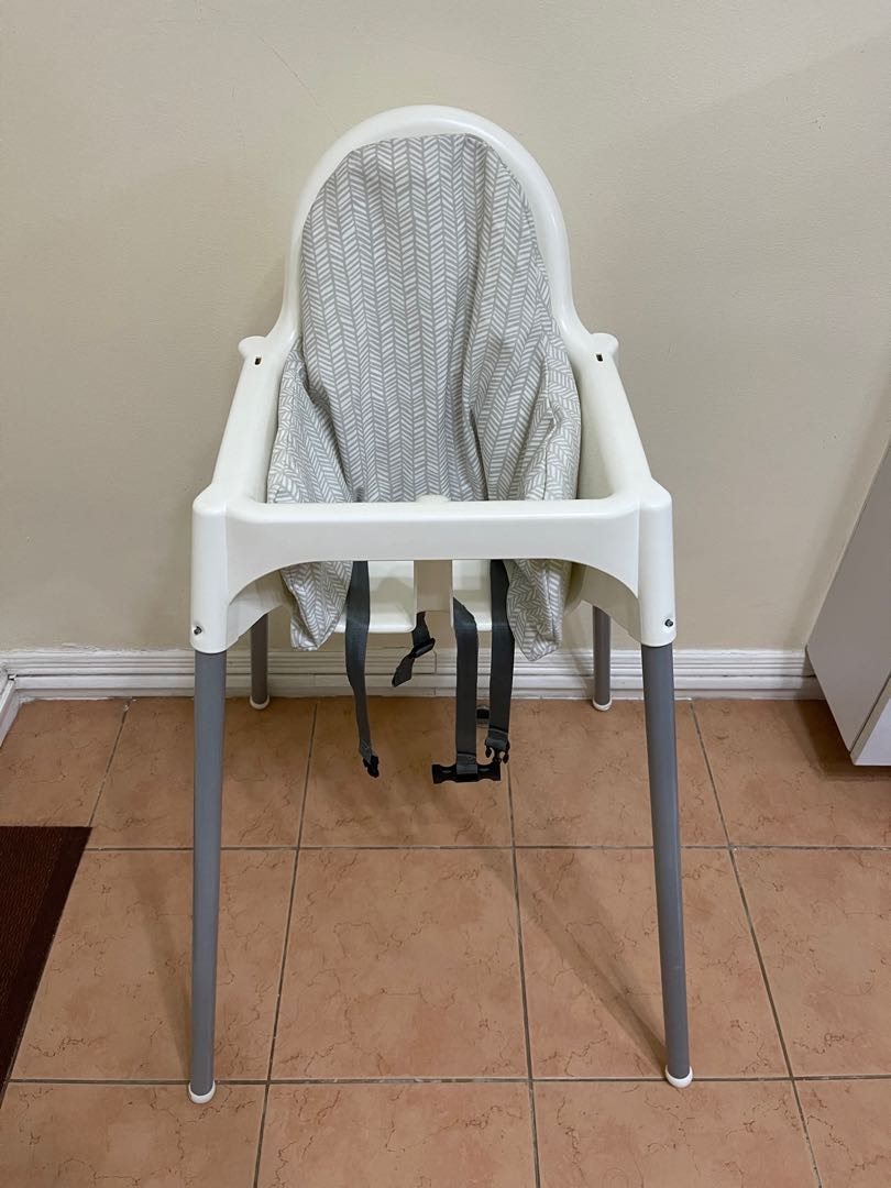 Ikea Antilop high chair with safety belt and support pillow, Babies