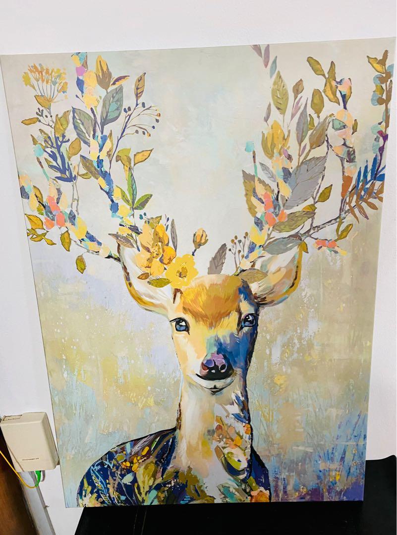 Ikea Deer Paintings 8 each and 15 for both., Furniture & Home