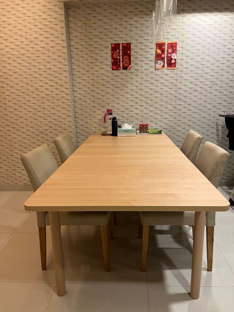 IKEA RONNINGE table + 4 Dining chairs, Furniture & Home Living