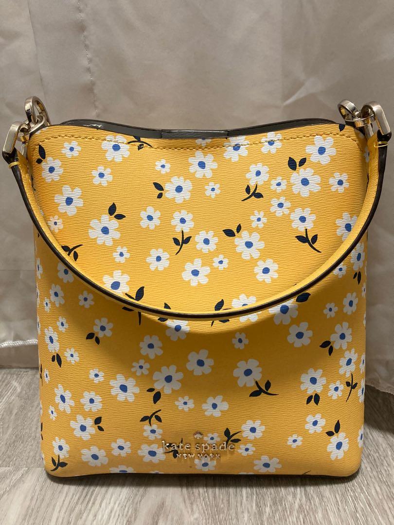 Kate Spade Darcy Fleurette Floral Small Bucket Bag Crossbody Yellow Multi -  ShopperBoard