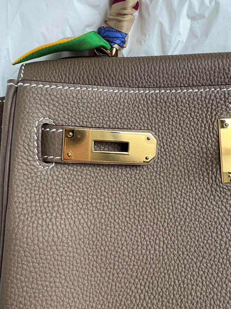 Hermes Kelly 25 Retourne Togo Gris Asphalt GHW Handbag 2019 in Box