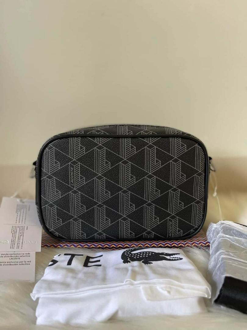 Lacoste The Blend monogram-pattern messenger bag, Black